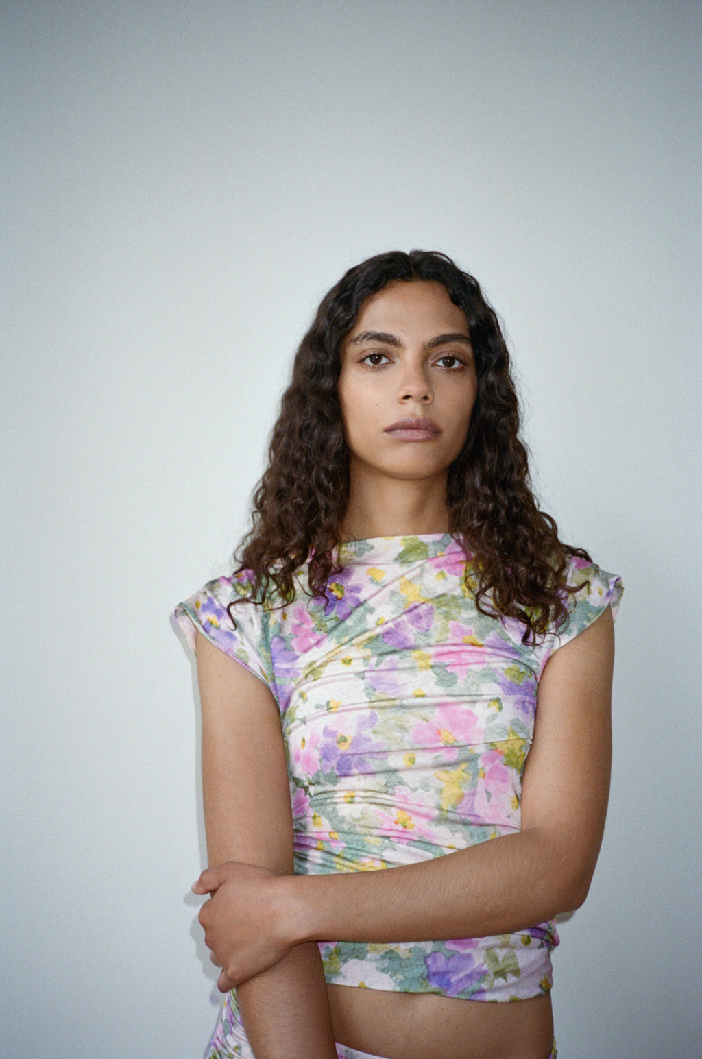 KIMONO SLEEVE TOP in floral print