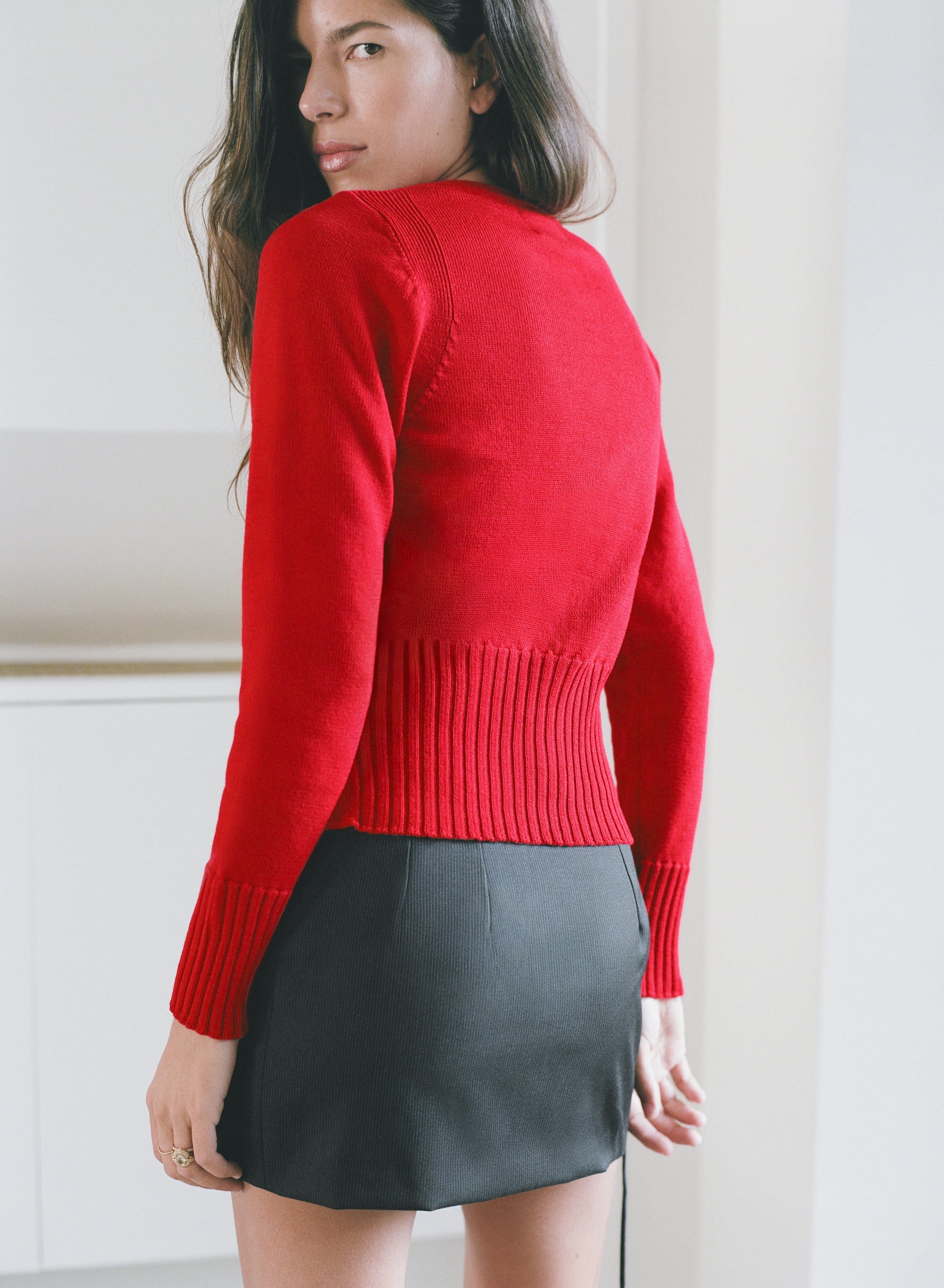 KITTY CARDIGAN in red