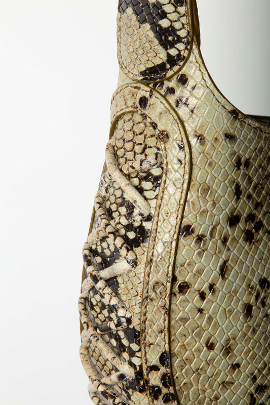 HEARTBREAKER BAG in beige python print