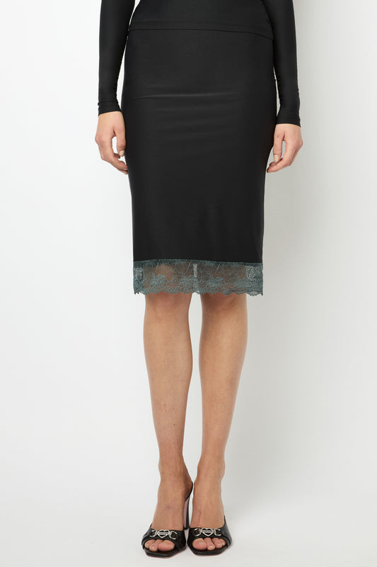 TAINTED LOVE MIDI SKIRT in black and grey