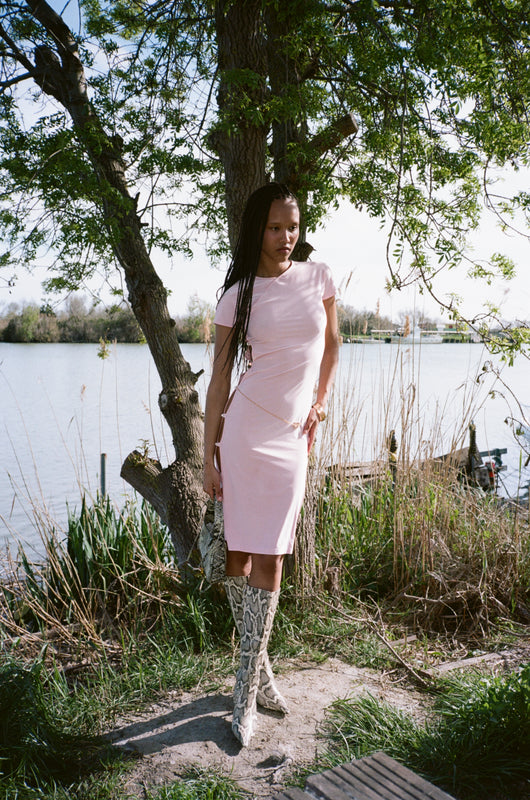 TCHIKIBOUM MIDI DRESS in baby pink