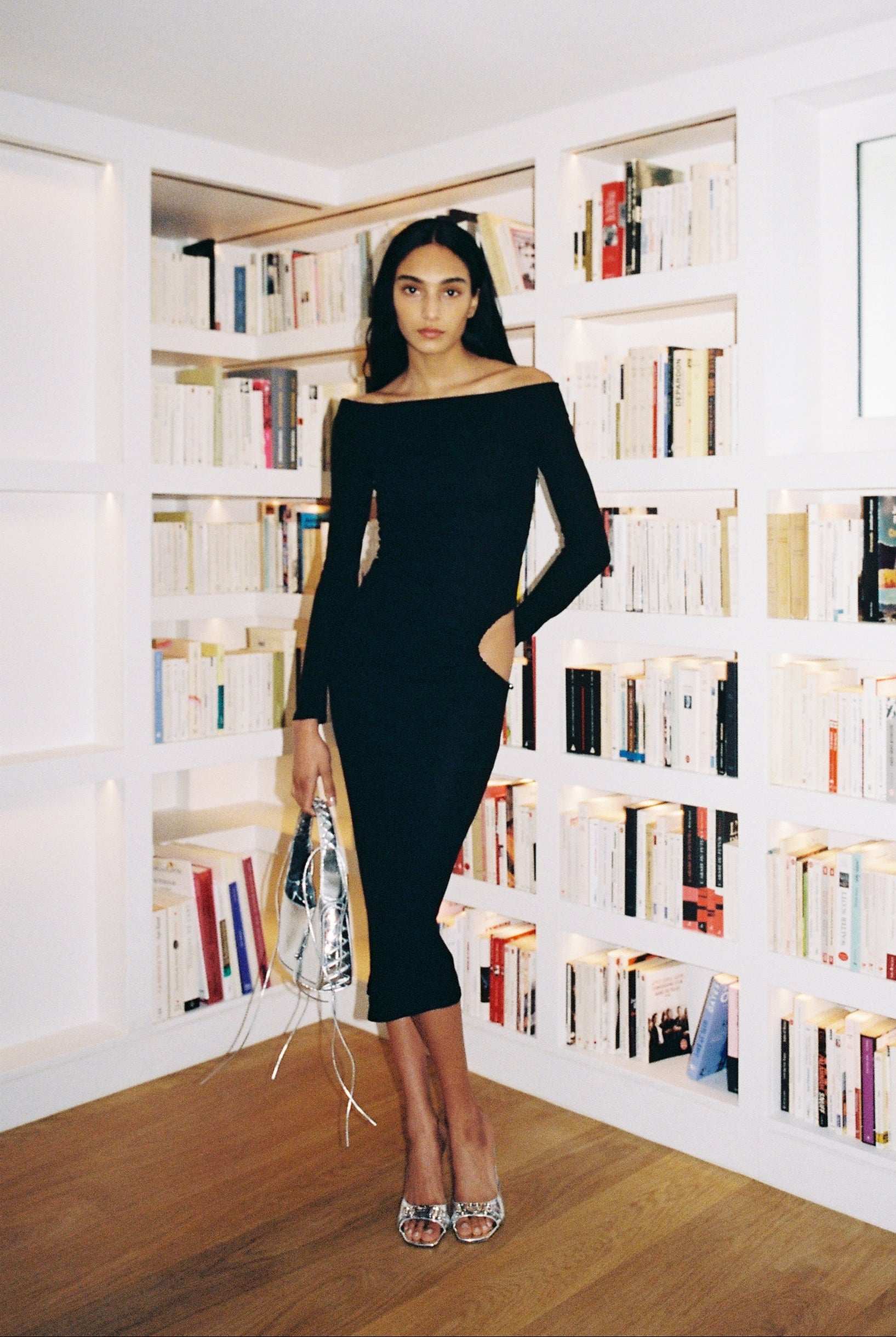 SCARFACE MIDI DRESS in black