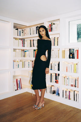 SCARFACE MIDI DRESS in black