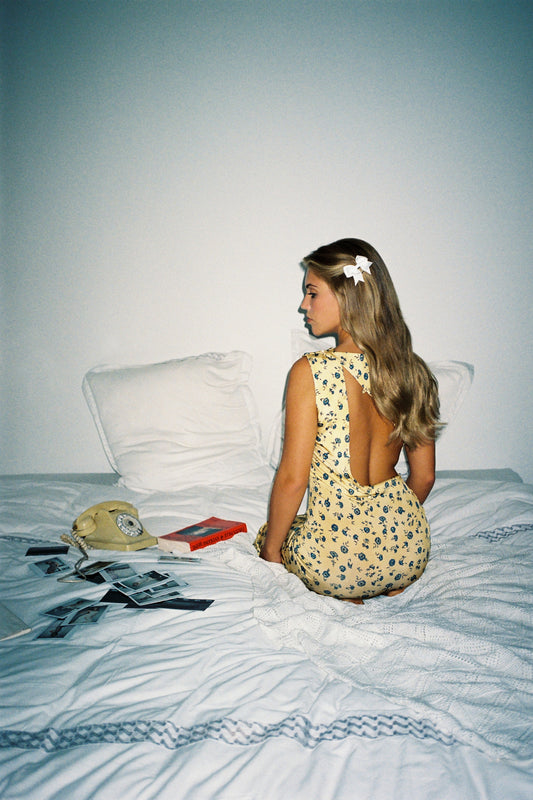 BOUTONS LONG DRESS in Fleurette Print