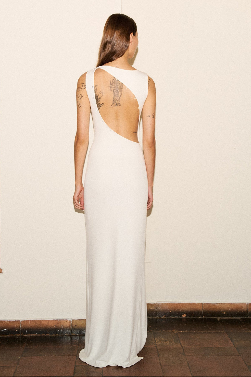 BOUTONS COCKTAIL DRESS in cream