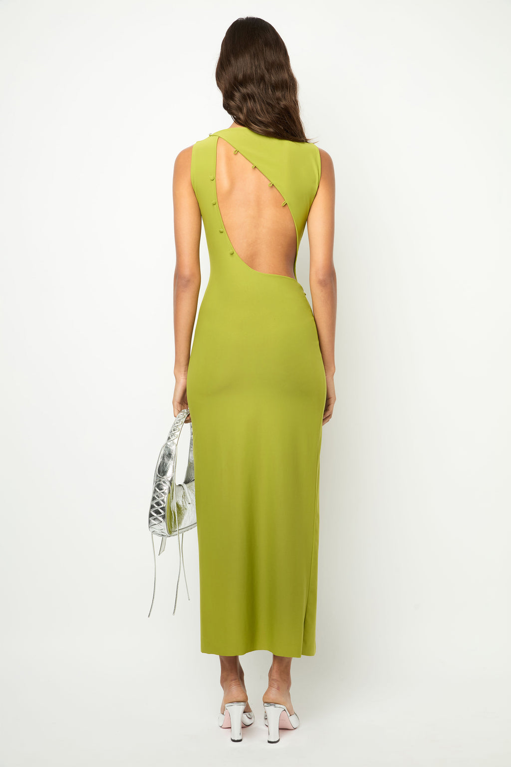 slim fit dress slacks LONG PISTACHIO GREEN DRESS