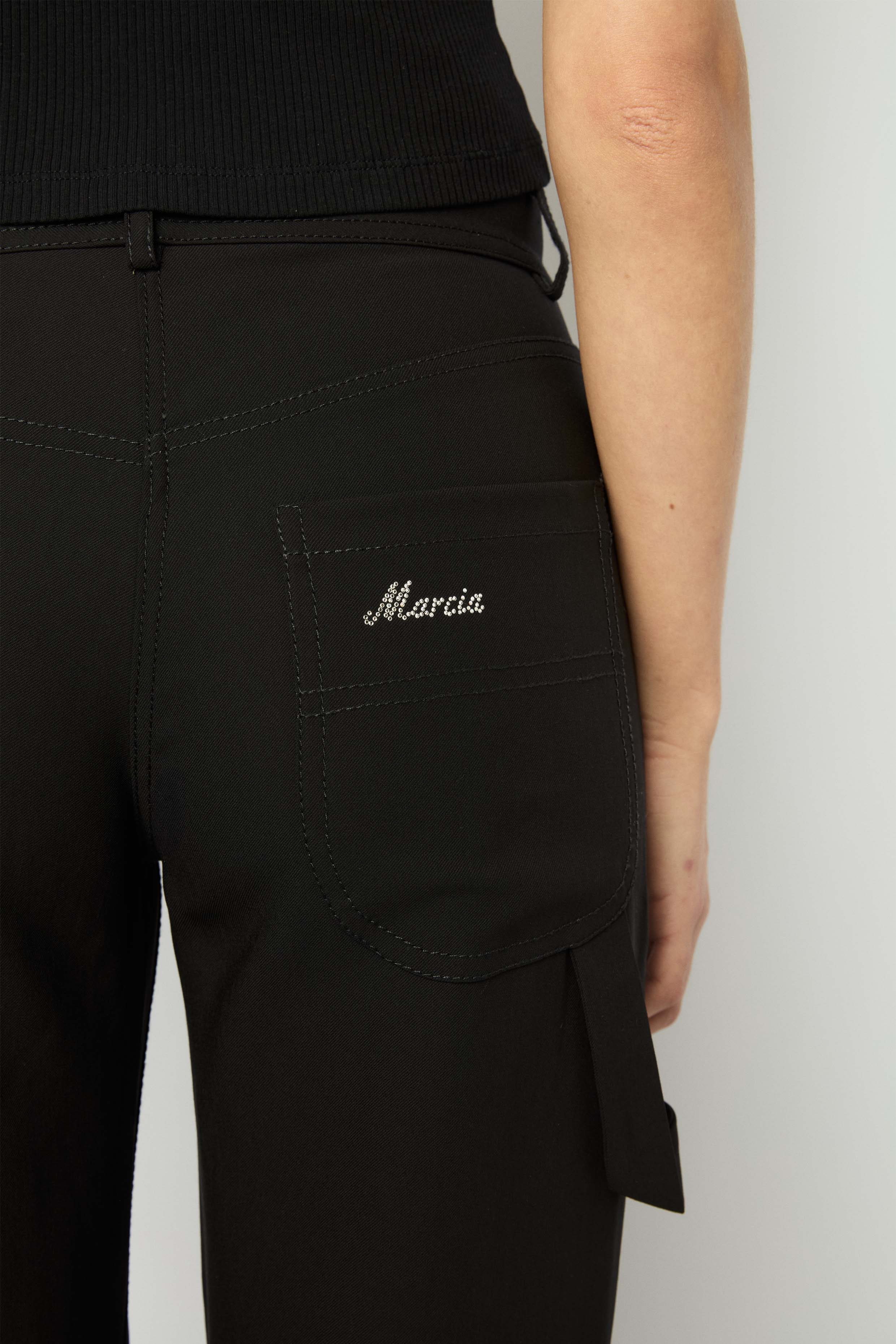 andmary Heart point cargo pants black S（BLACK CARGO PANT