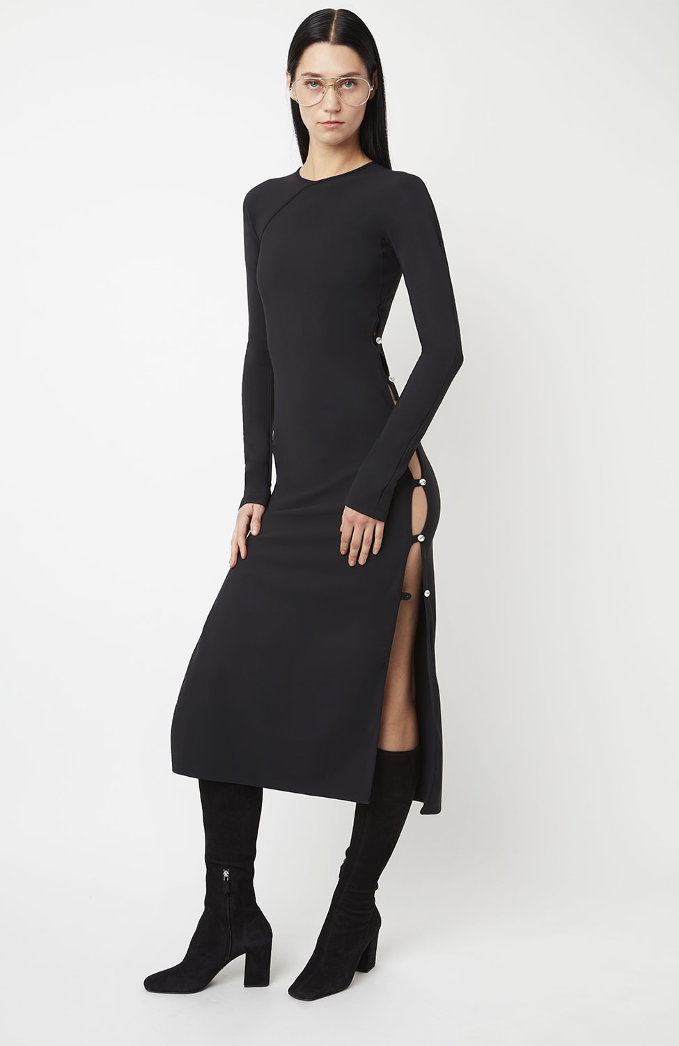 TWIGGY LONG DRESS in black