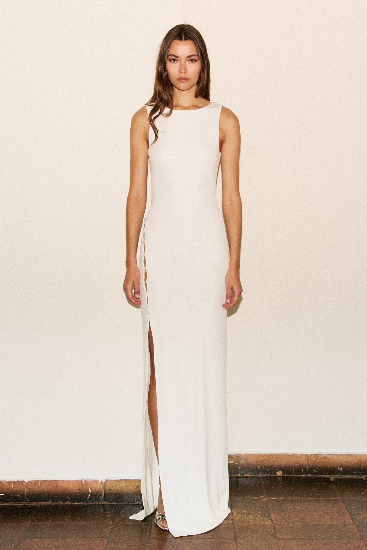 BOUTONS COCKTAIL DRESS in cream