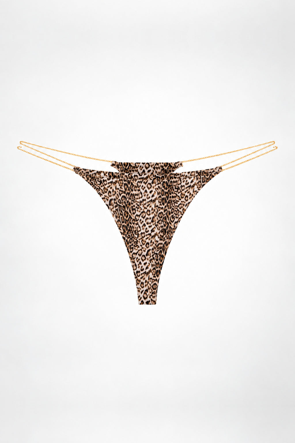SILVER CHAIN STRING in Leopard Print