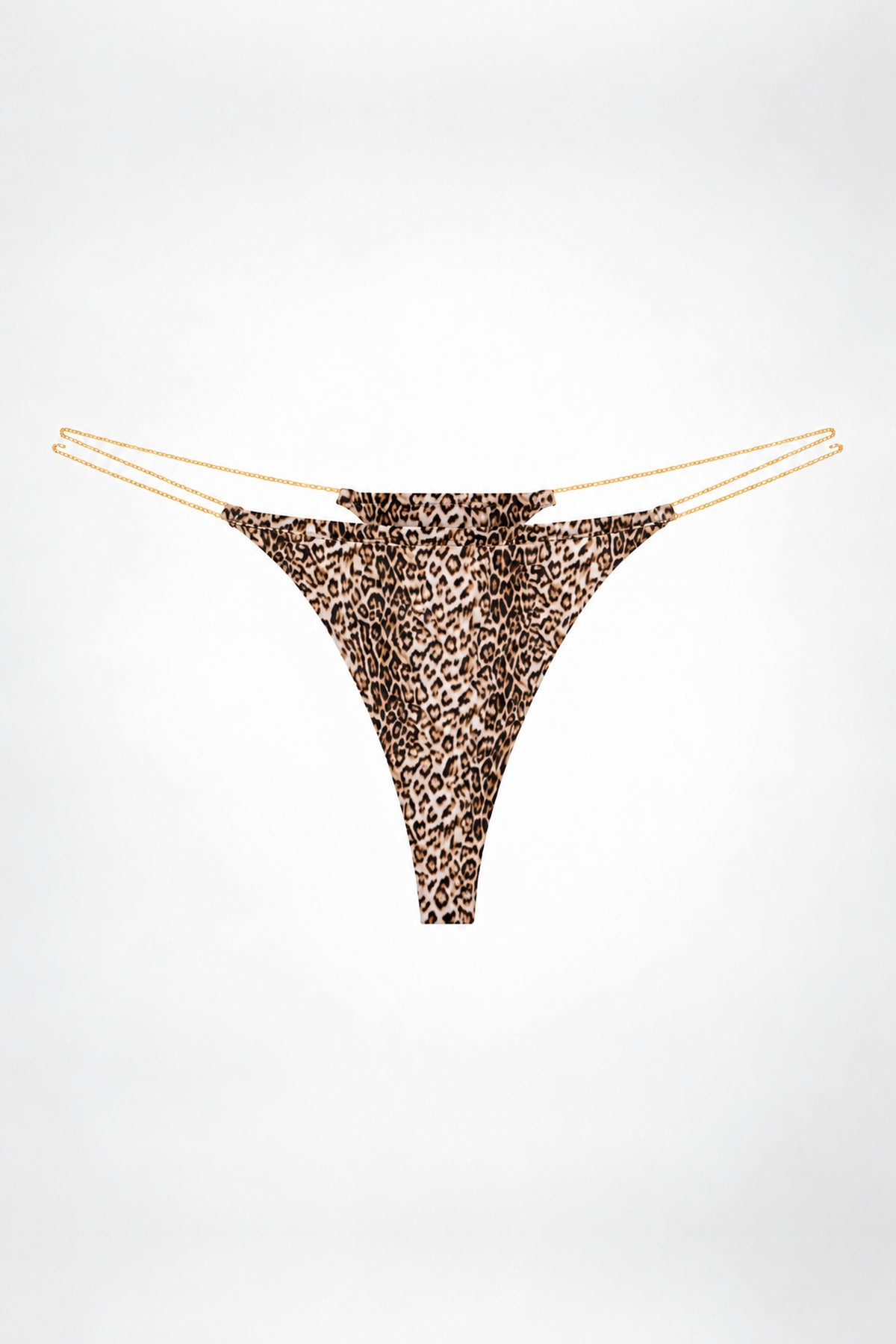 SILVER CHAIN STRING in Leopard Print