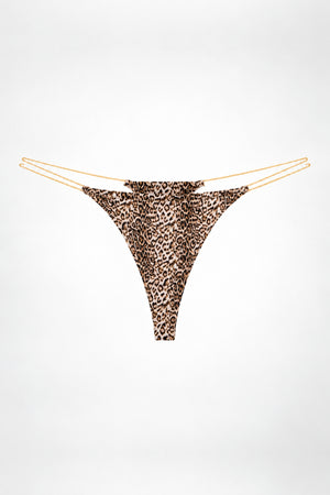 SILVER CHAIN STRING in Leopard Print