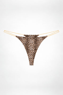 SILVER CHAIN STRING in Leopard Print