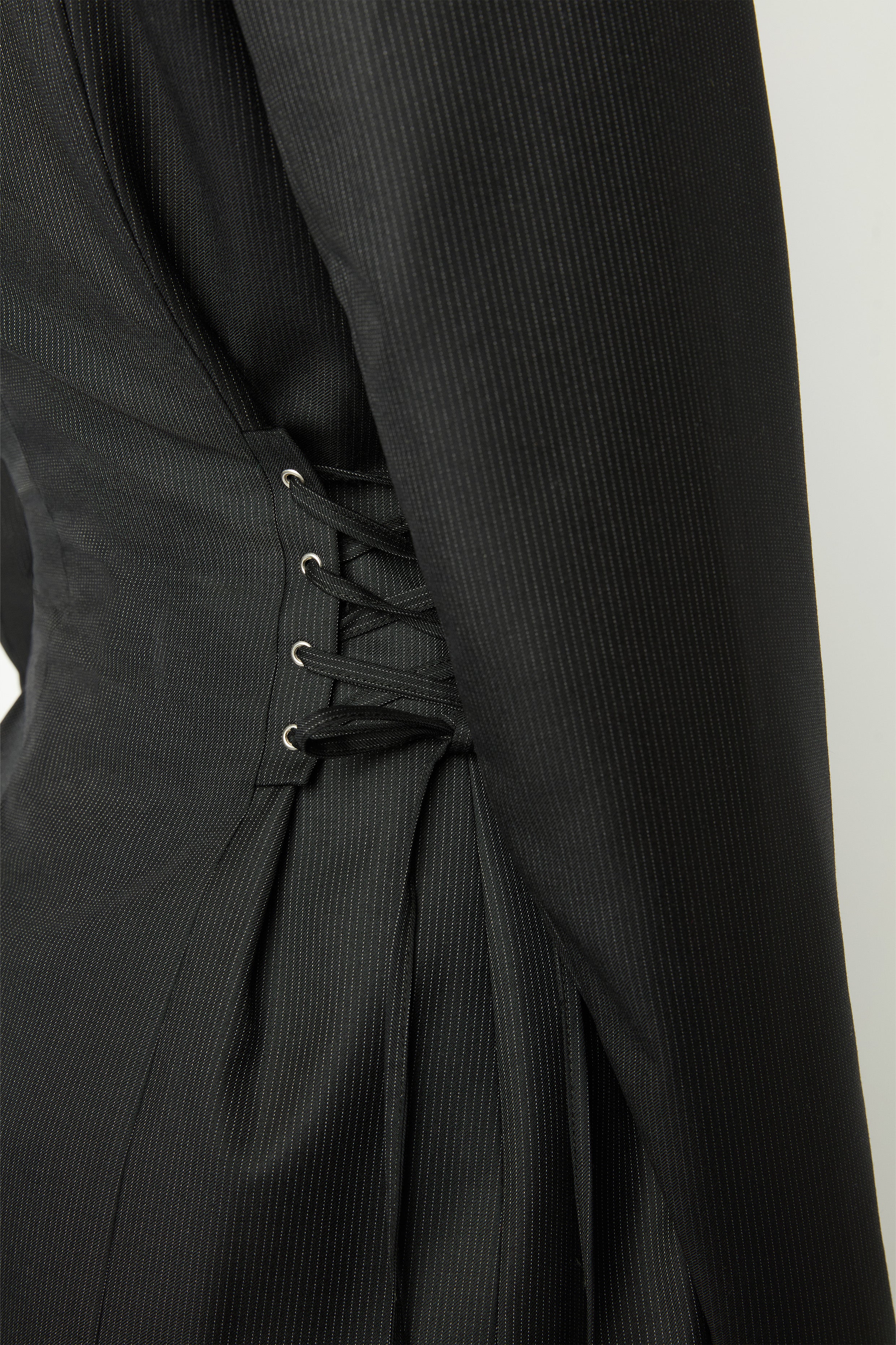 HEARTBREAKER SUIT JACKET in pinstripped black