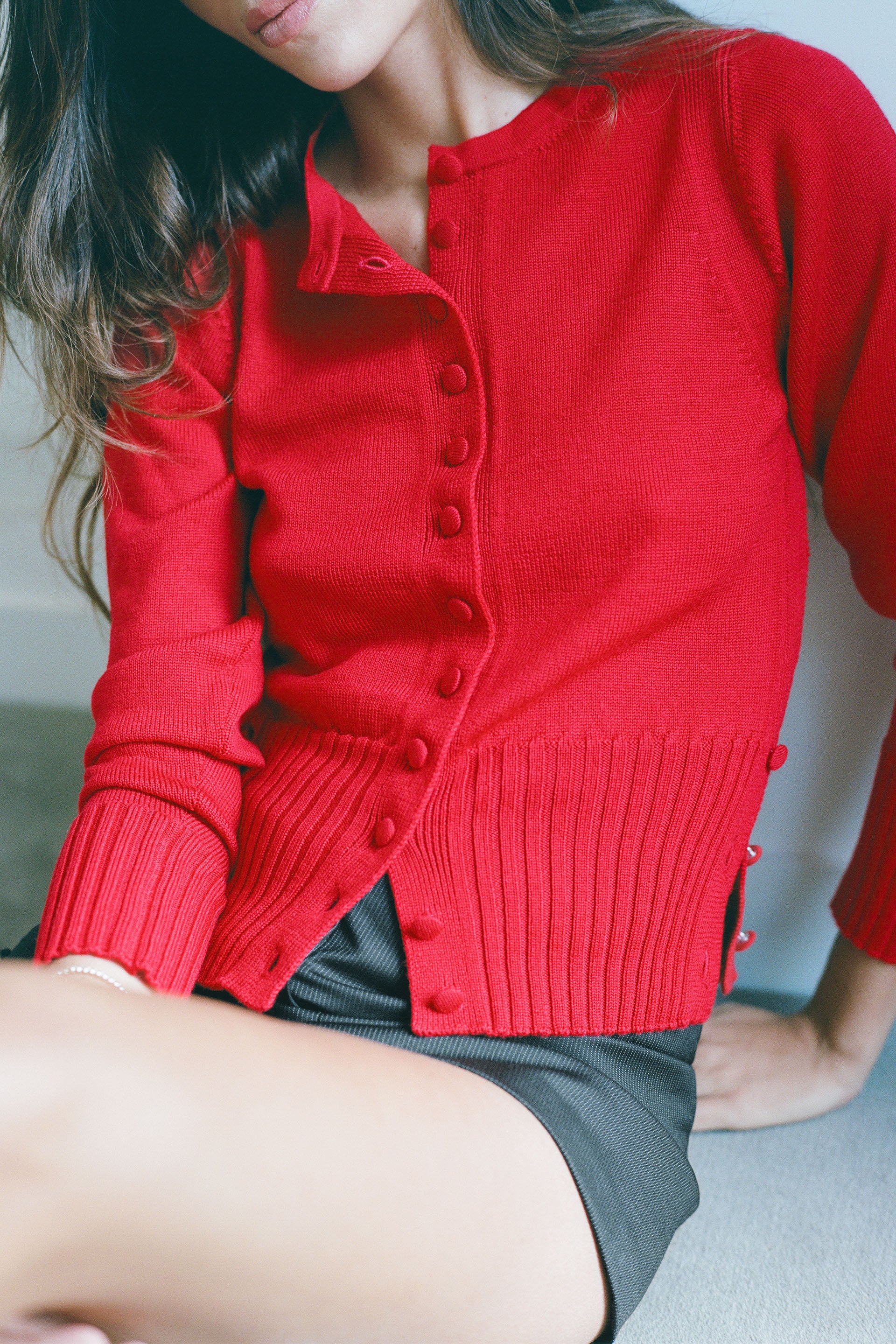 KITTY CARDIGAN in red