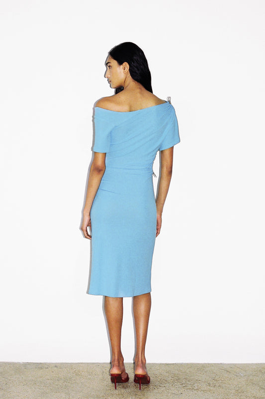 MAGNOLIAS MIDI DRESS in blue