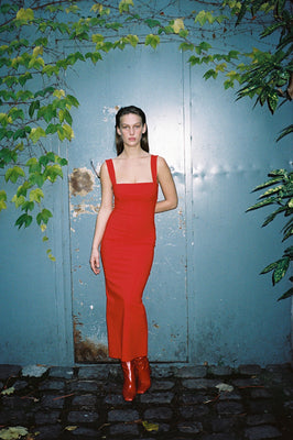 TAROT LONG DRESS in red