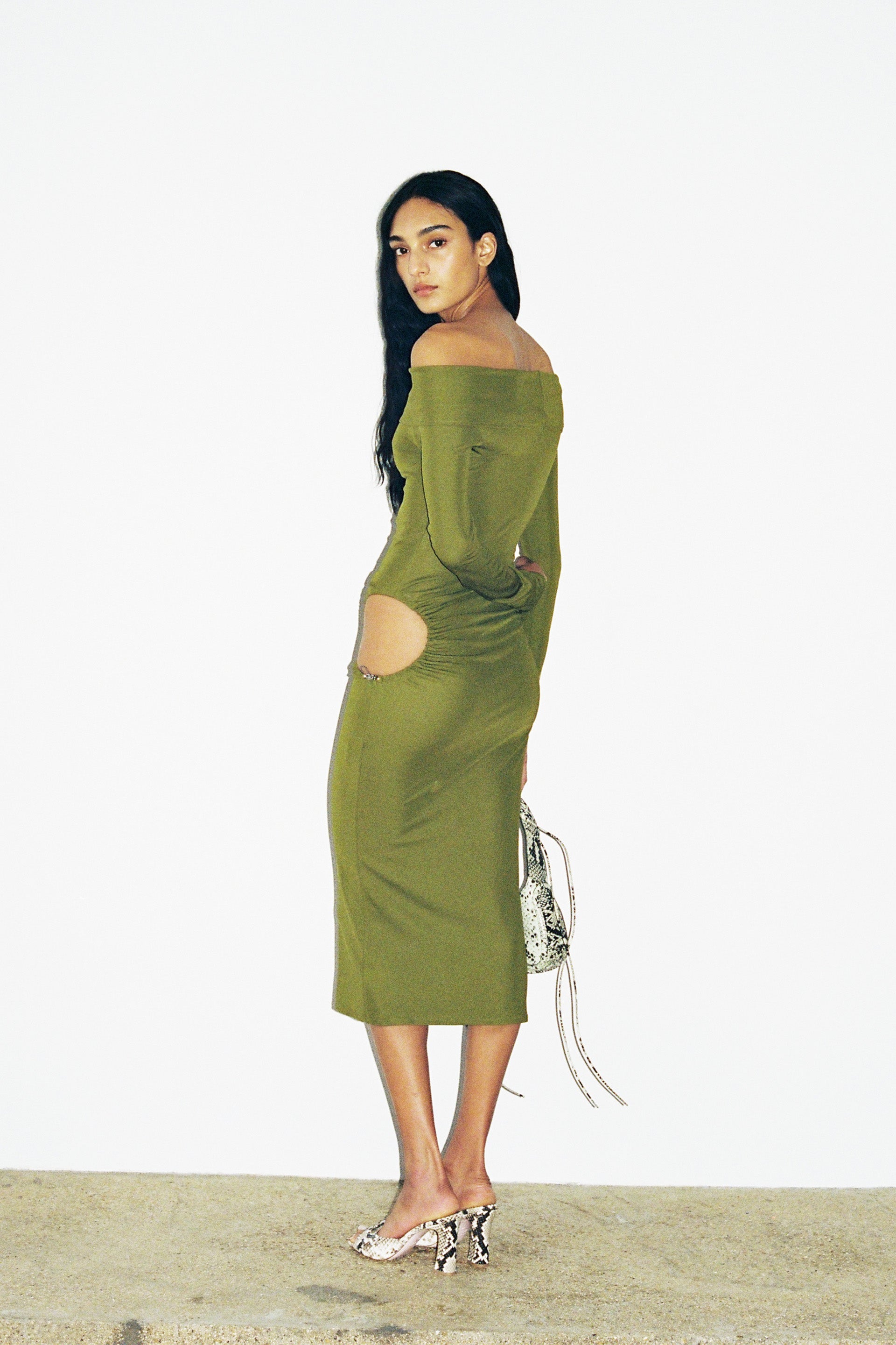 SCARFACE LONG DRESS in green