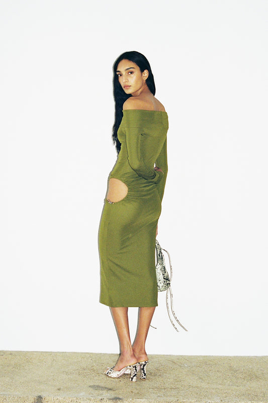 SCARFACE LONG DRESS in green