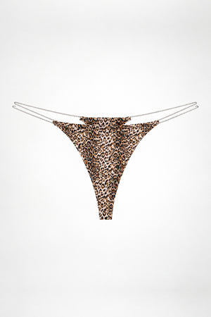 GOLD CHAIN STRING in Leopard Print