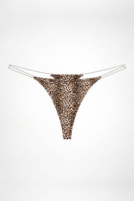 GOLD CHAIN STRING in Leopard Print
