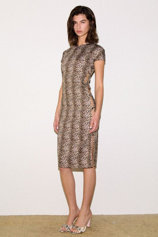 TCHIKIBOUM MIDI DRESS in Leopard Print