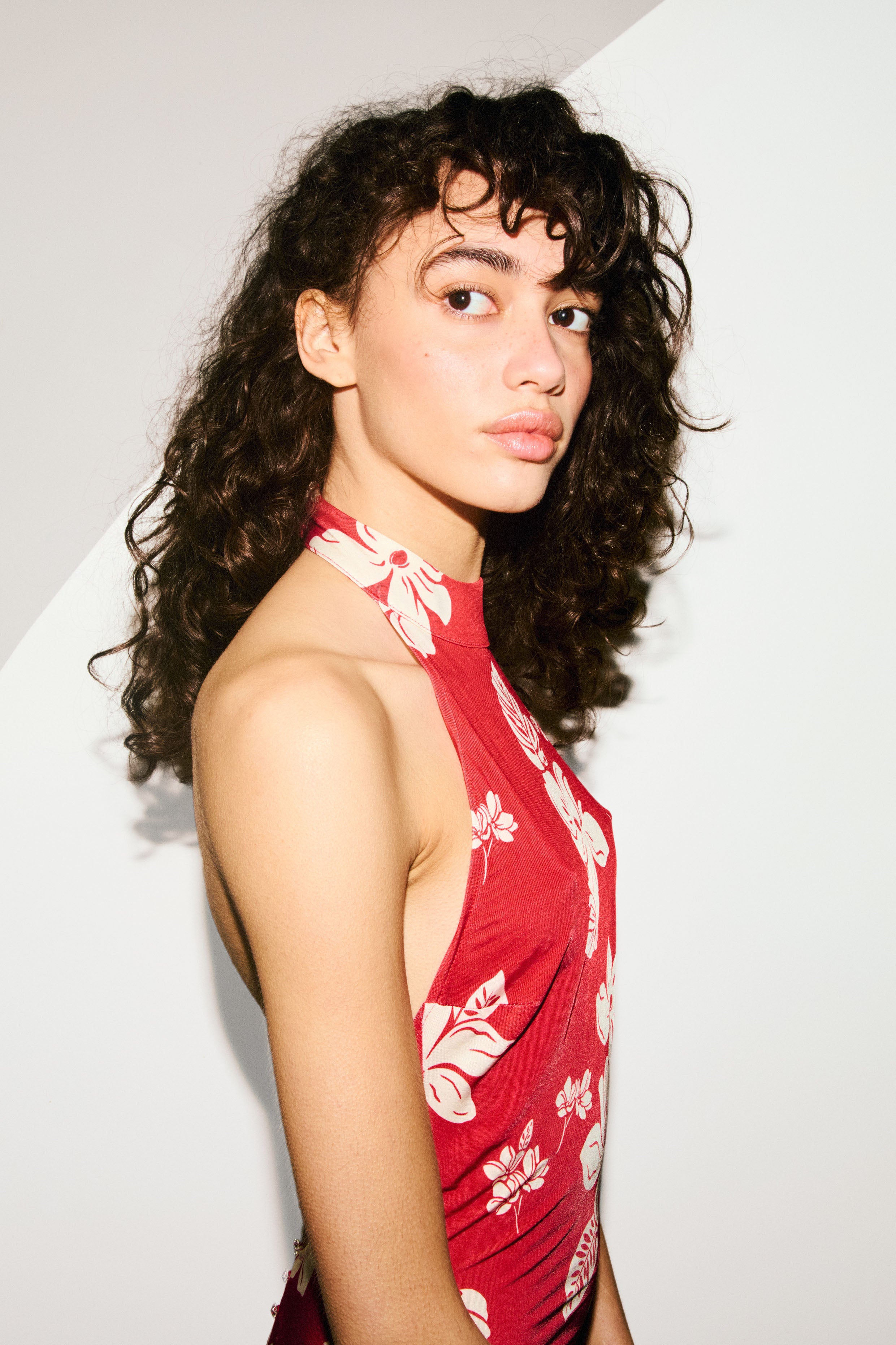 HALTER DRESS in hawai print