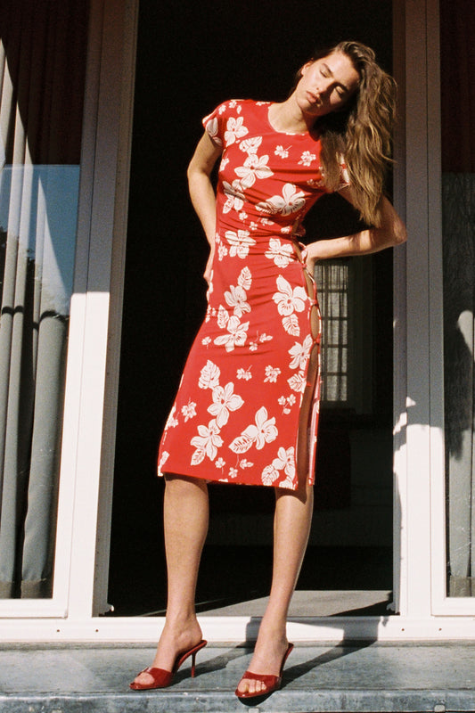 TCHIKIBOUM MIDI DRESS in hawaï print