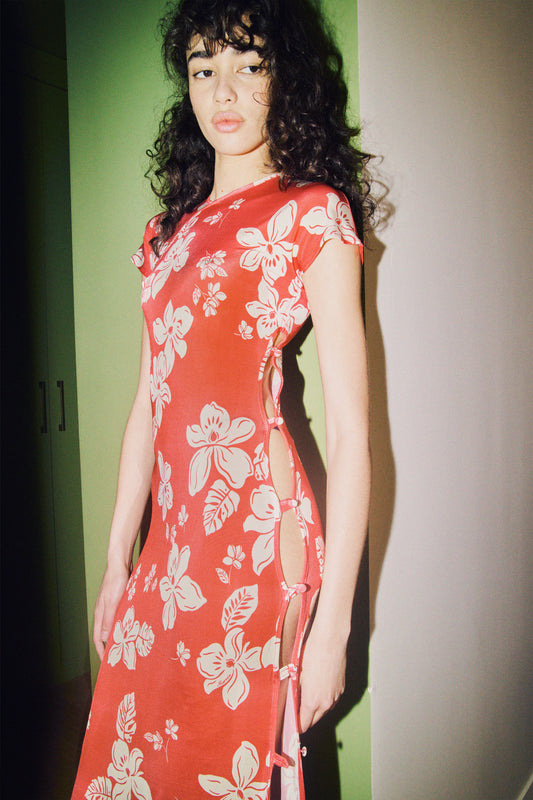 TCHIKIBOUM MIDI DRESS in hawaï print