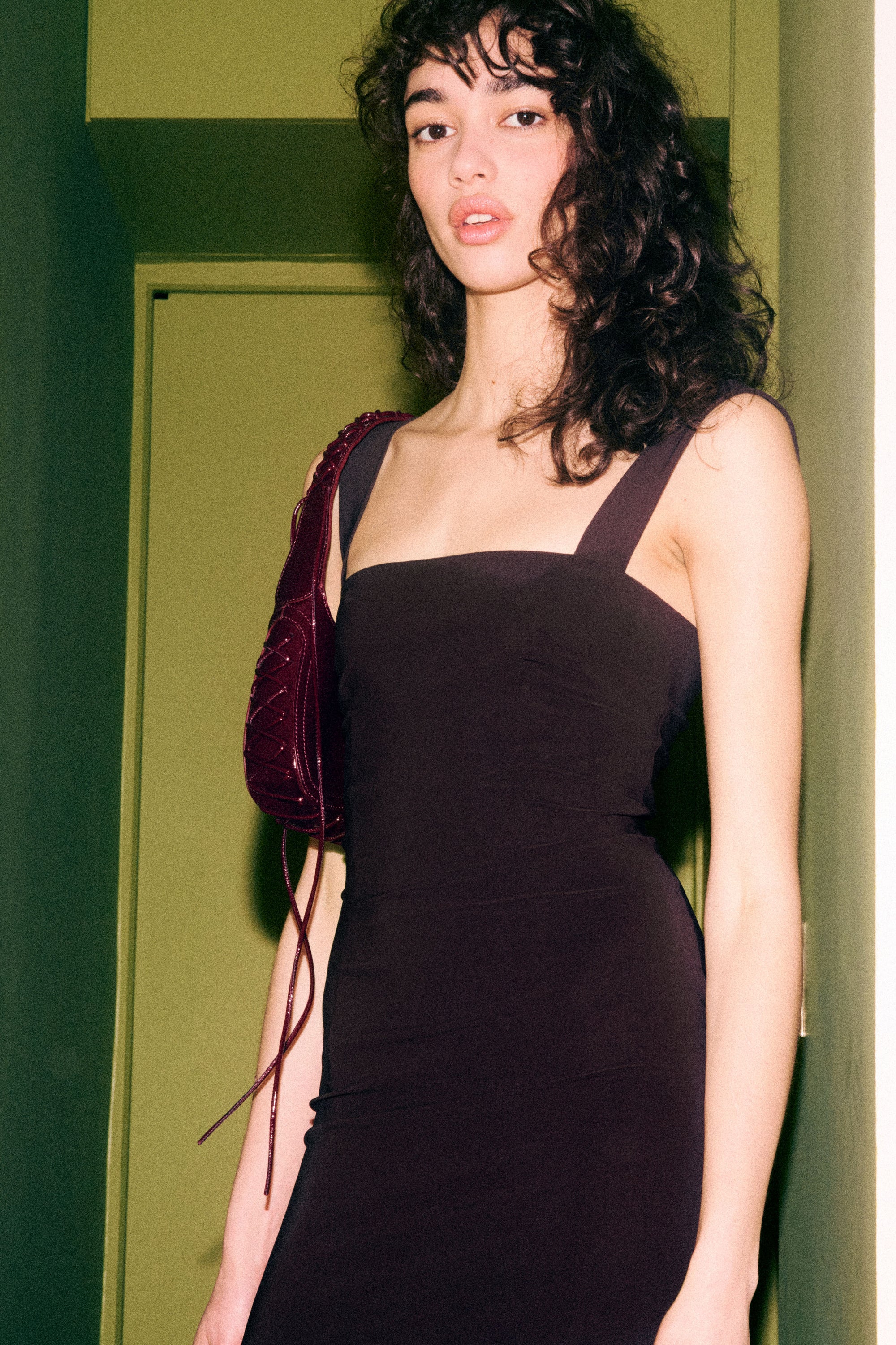 TAROT LONG DRESS in chocolate brown