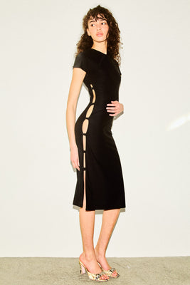 TCHIKIBOUM MIDI DRESS in black