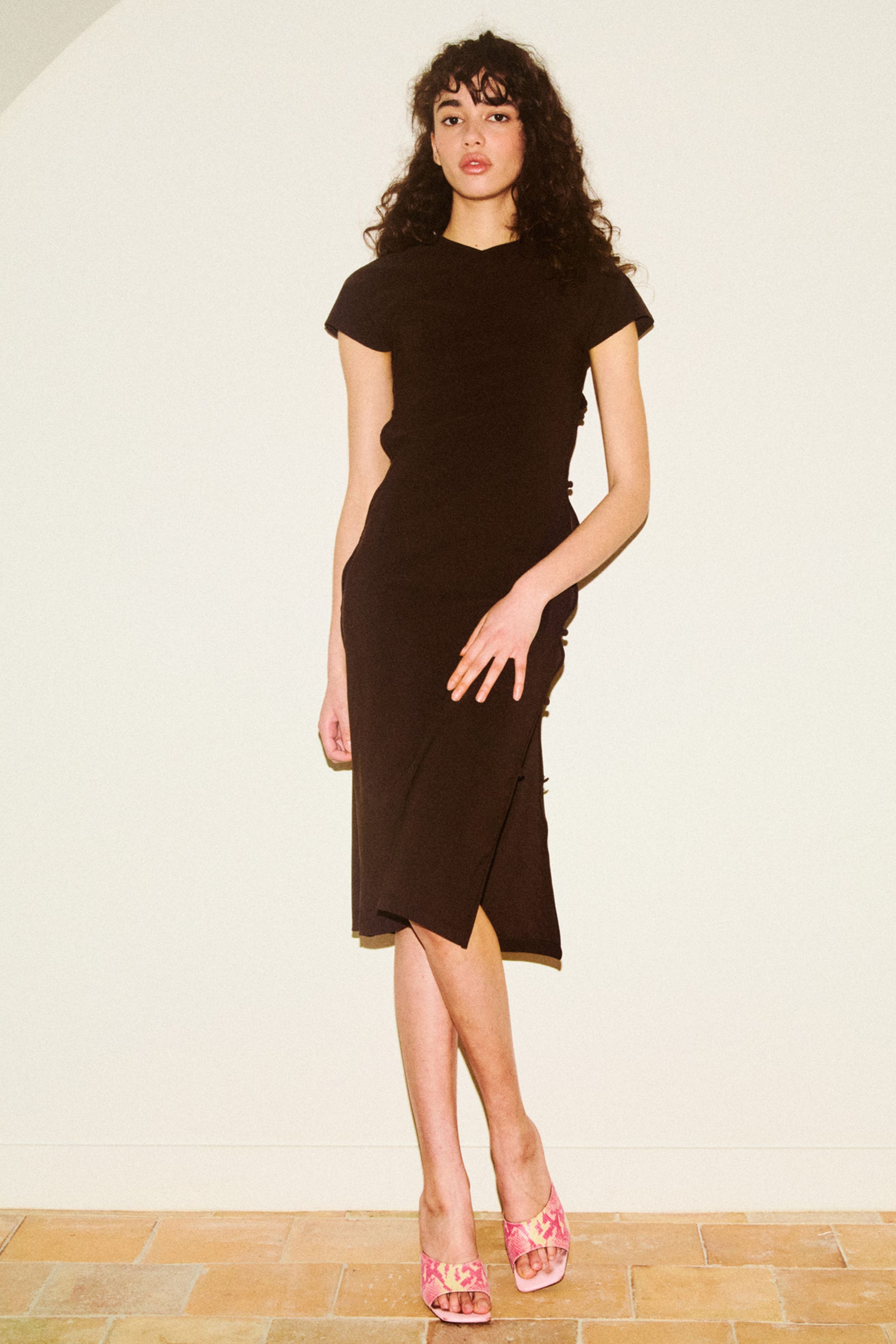 TCHIKIBOUM MIDI DRESS in chocolate