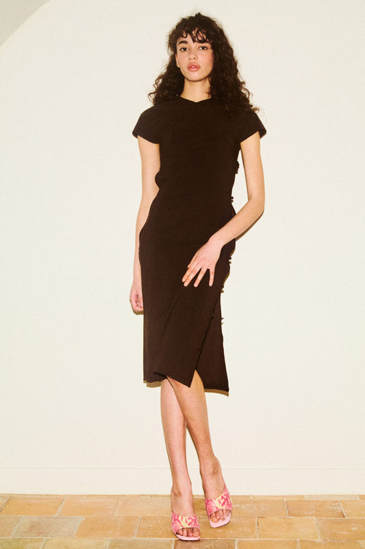TCHIKIBOUM MIDI DRESS in chocolate