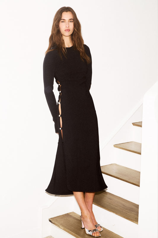 TWIGGY LONG DRESS in black