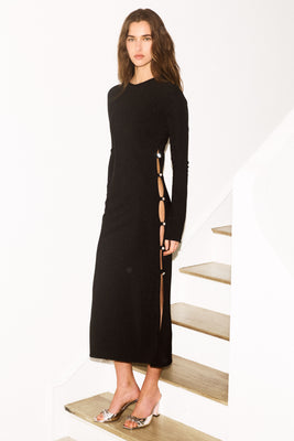 TWIGGY LONG DRESS in black