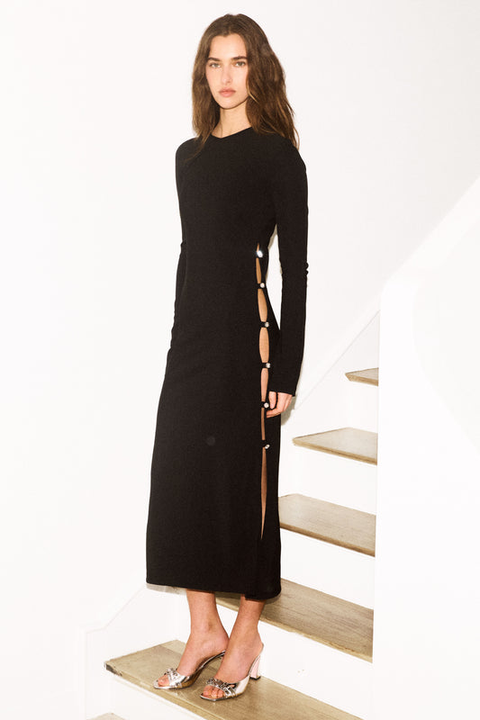 TWIGGY LONG DRESS in black