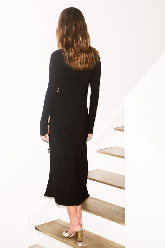 TWIGGY LONG DRESS in black