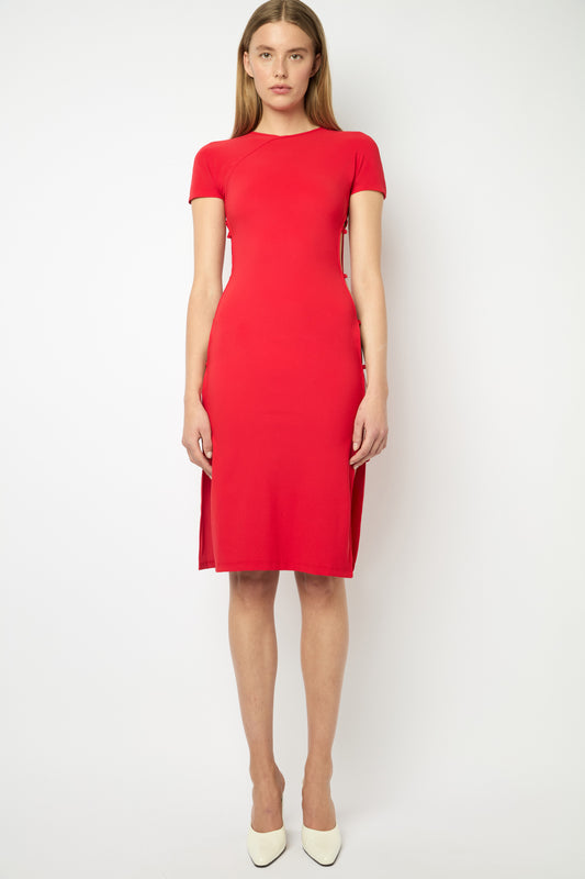 TCHIKIBOUM MIDI DRESS in red