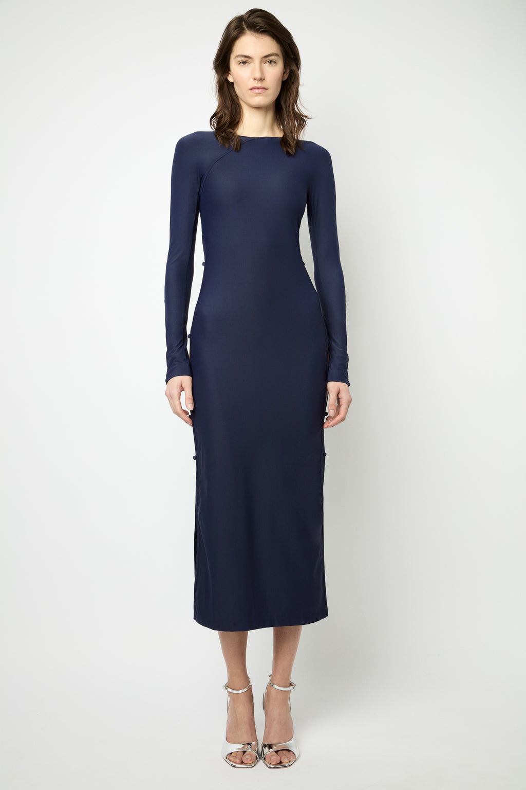 TWIGGY LONG DRESS in navy