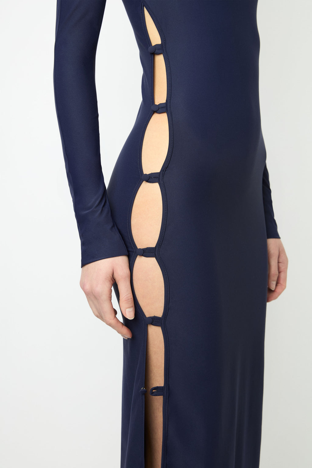 TWIGGY LONG DRESS in navy