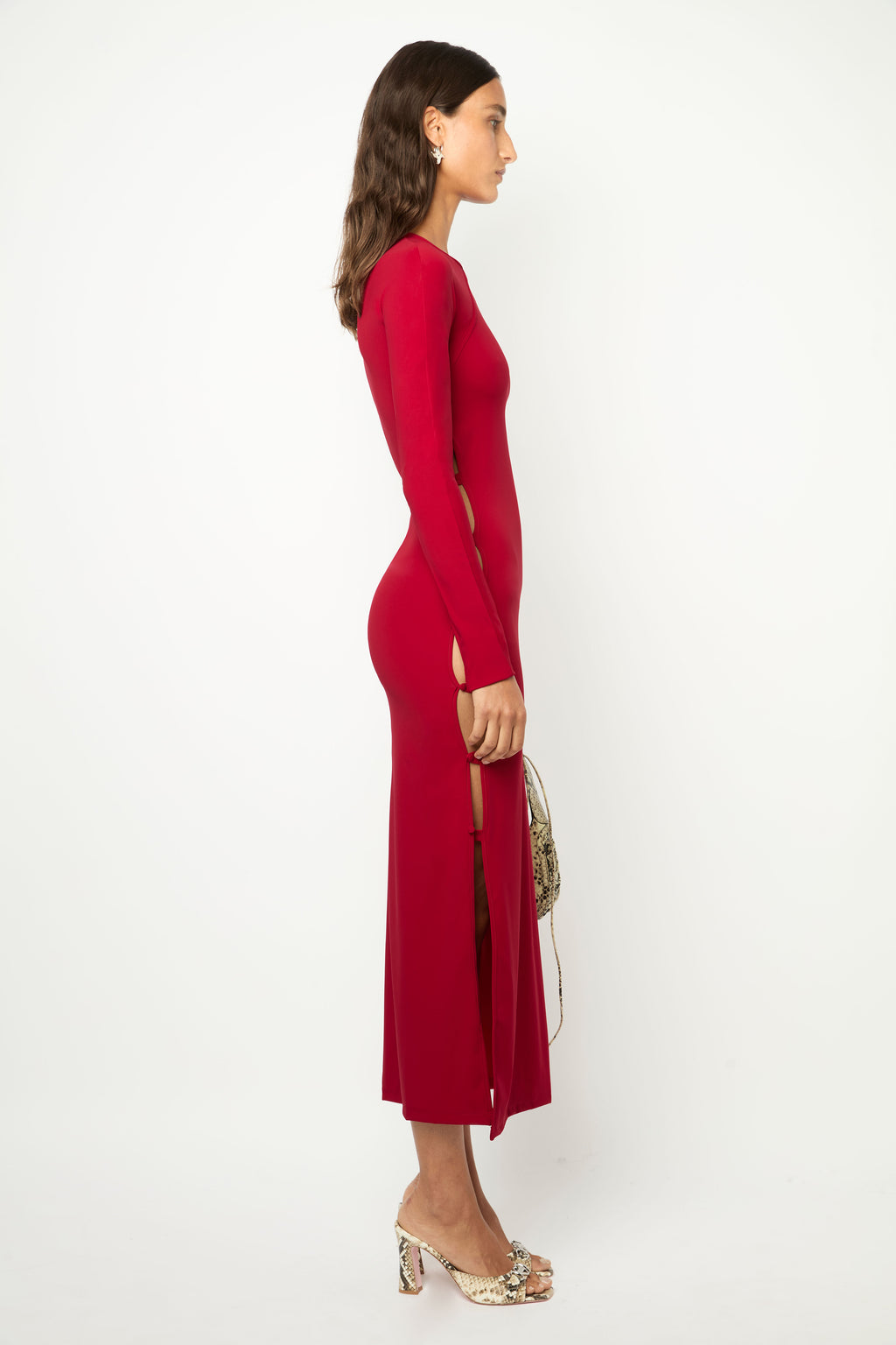 TWIGGY LONG DRESS in cherry red Marcia Wear TWIGGY LONG DRESS in cherry red Marcia Wear