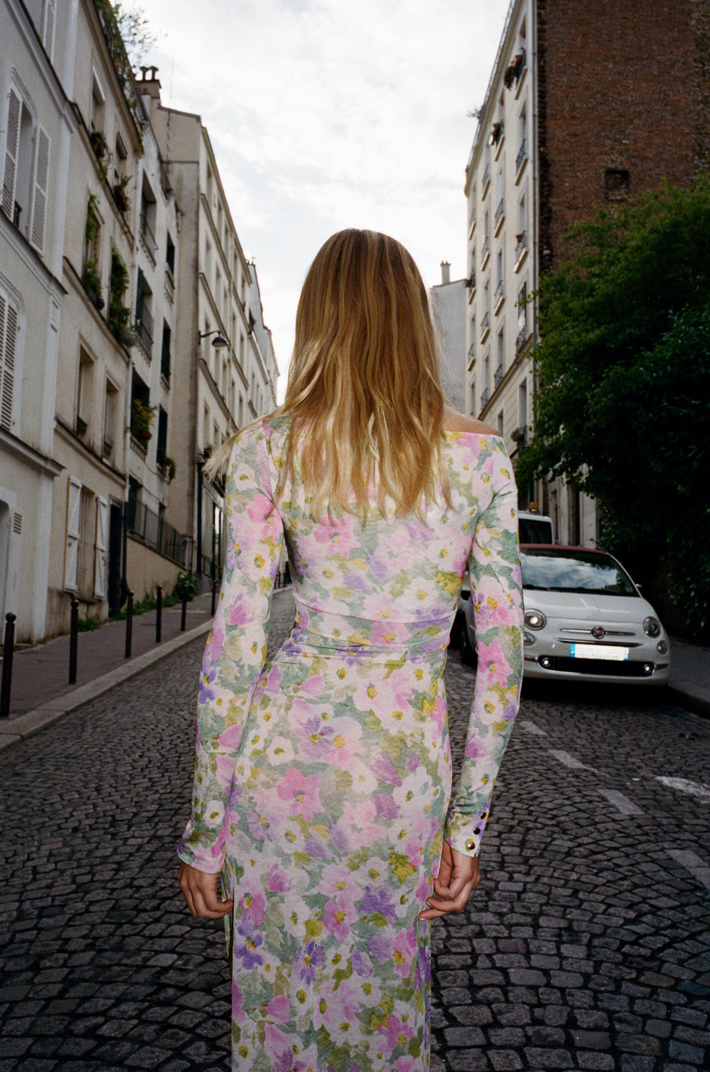 street style asymmetric dress ASYMMETRICAL WRAP LONG DRESS in floral print – Marcia Wear