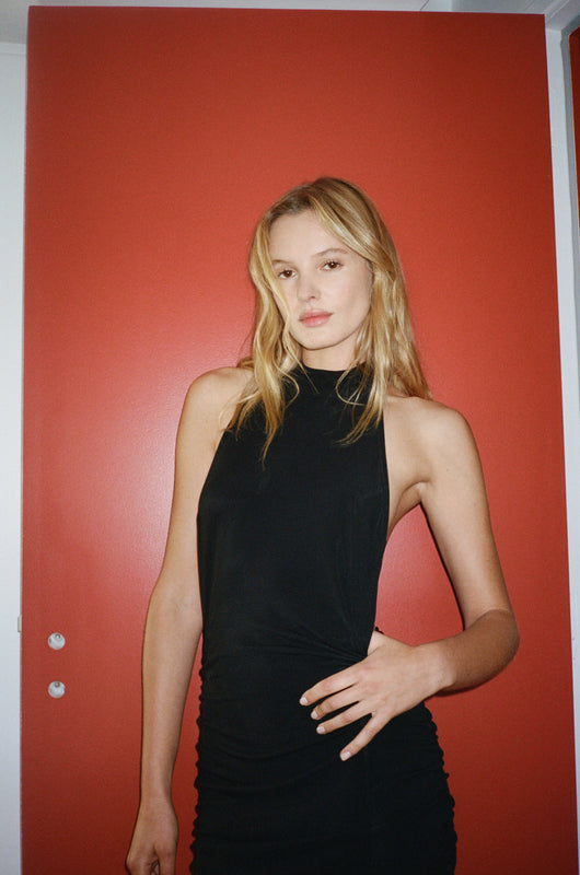 HALTER LONG DRESS in black