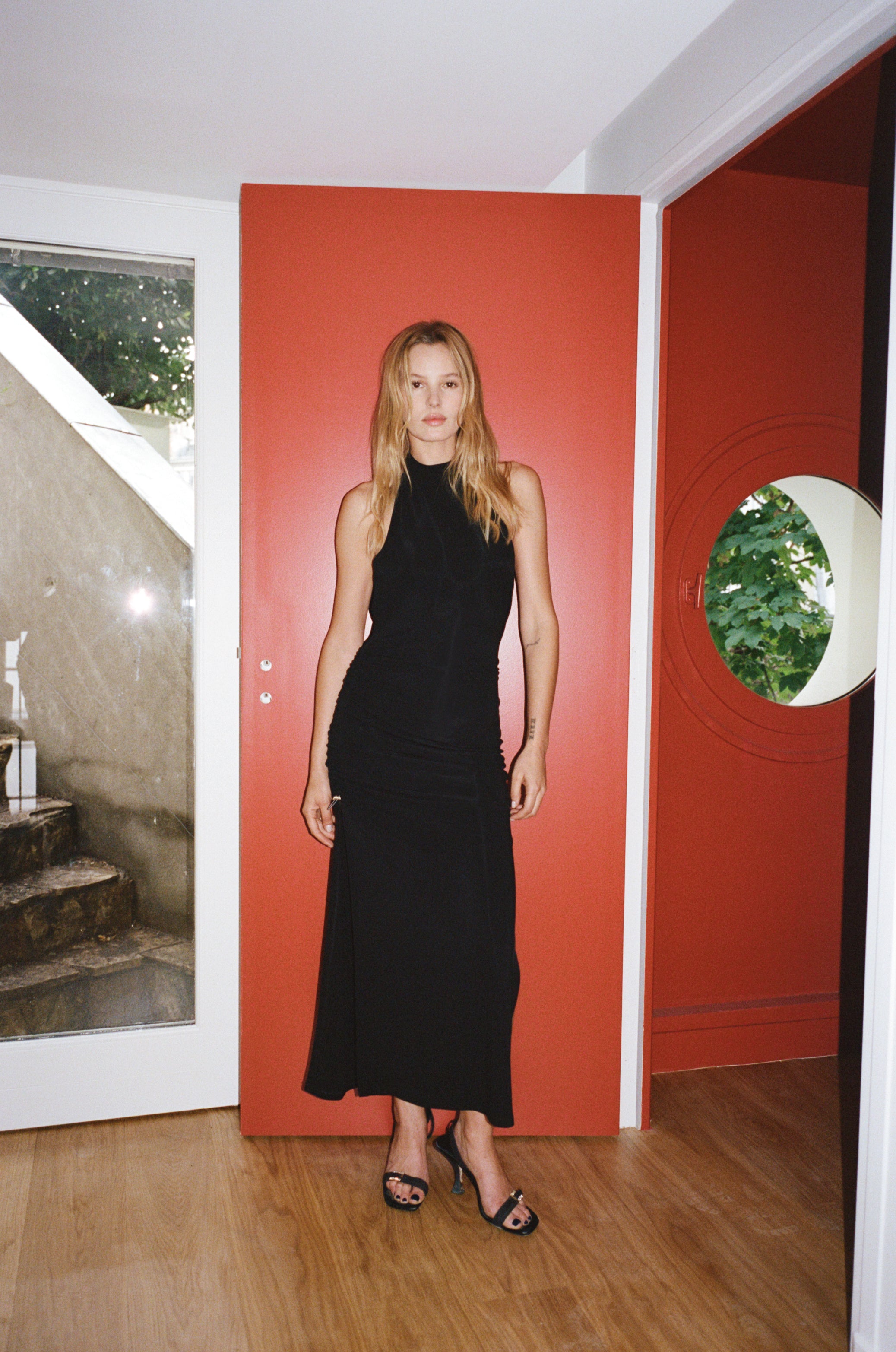 HALTER LONG DRESS in black
