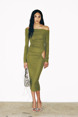 SCARFACE MIDI DRESS in green