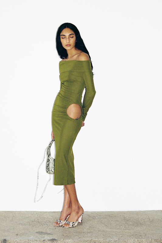 SCARFACE MIDI DRESS in green
