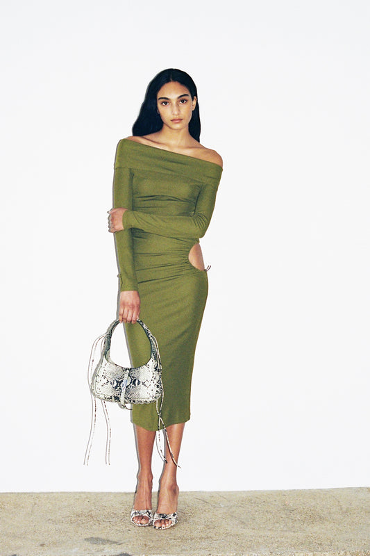 SCARFACE MIDI DRESS in green