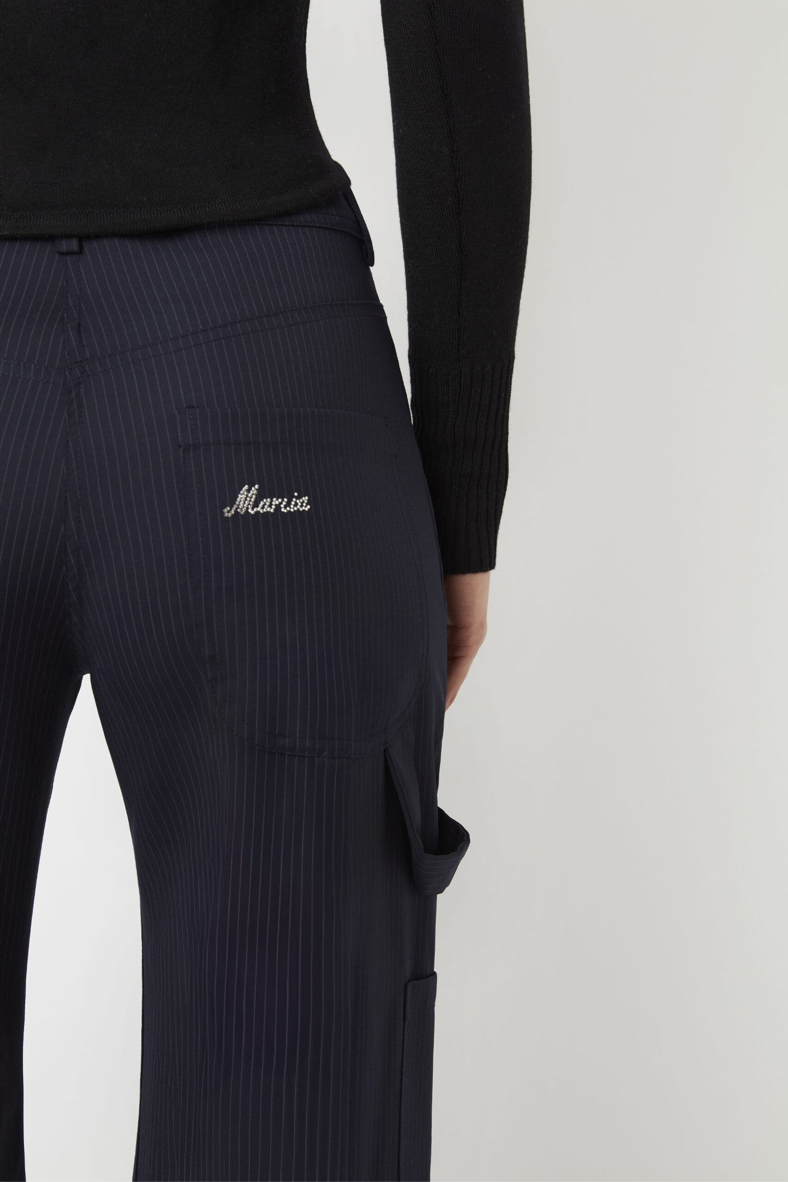CARGO PANTS in navy pinstripe